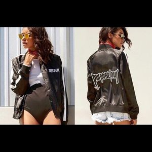 Justin Bieber x Forever 21 bomber jacket.